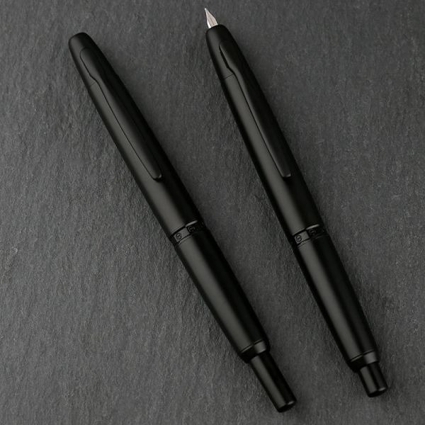 Stifte 2023 Neuankömmlinge Mohn A1 Retro Matte Black Retractable Fountain Stift 0,4 mm EF NIB Press Ink Stifte für Schreibbüro Briefpapier