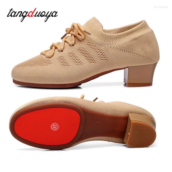 Scarpe da ballo da 3,5 cm Donne tallone da donna moderna traspirante ragazza comoda sneaker soft per balletto