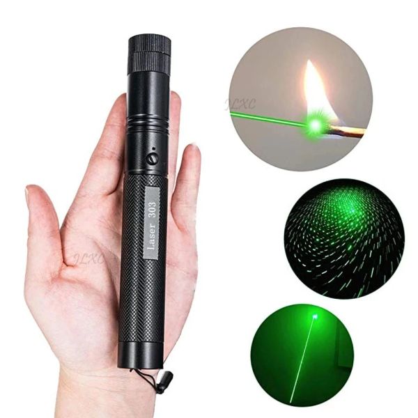 Scopi Puntatore laser verde Hight Potenti potenti 10000 m 5MW Luce laser regolabile Lunghezza focale Penna per bruciare le partite per la caccia