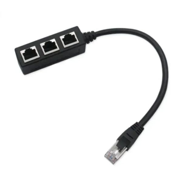 2024 RJ45 Ethernet Splitter Cabo 1 masculino a 3 divisor de Ethernet feminino para Cat5 Cat6ethernet Socket Connector Adapterethernet Socket Connector