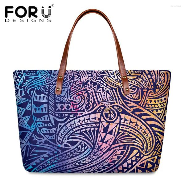 Bag Forudesigns Design di lusso Donne grandi spalla grande novetly polinesiano di stampa 3D Fashi