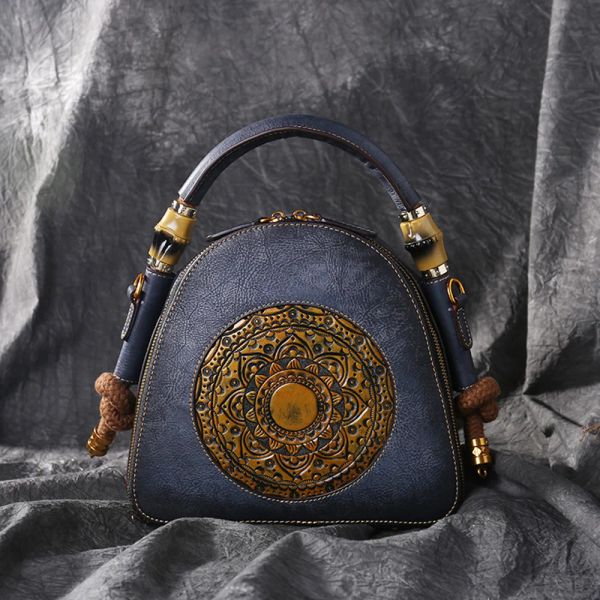 Briefzüge Vintage Luxury Frauen echte Lederhandtaschen Damen Retro Elegante Schulter Messenger Bag Kuh Leder handgefertigt Womans Taschen