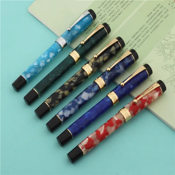 Ручные роскошные качество качество Jinhao 100 Resin Color School Supplies Студенческое офис стационар M Nib Fountain Pen New