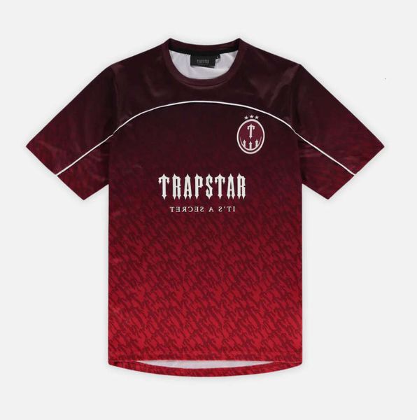 Herren T-Shirts Trapstar Mesh Football Jersey Blue Black Red Men Sportswear T-Shirt 5566ES