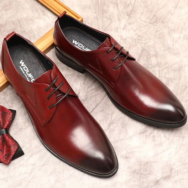 Scarpe eleganti in pelle formale maschile eleganti uomini eleganti neri marrone bordeaux allacciato da uomo notturno punta oxford