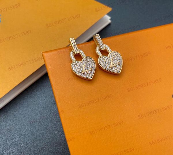 Earrings Charm Manufacture of Zircon Inlaid Love Lock 925 Silver Needle Women Hoop Hugie Feminino Taxel
