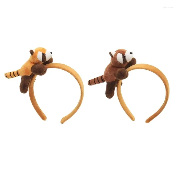 Forniture per feste cartone animato peluche fascia per bambini costume da ruolo costume 3d raccoon Hairhoop Birthday Hampone Face Washing bandband goccia