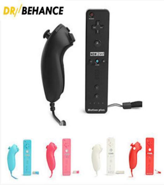 5 Farben 2 in 1 im Einzelhandel gebauten Motion plus Remote- und Nunchuck -Controller für Nintendo Wii Games 100 Compatible6559744