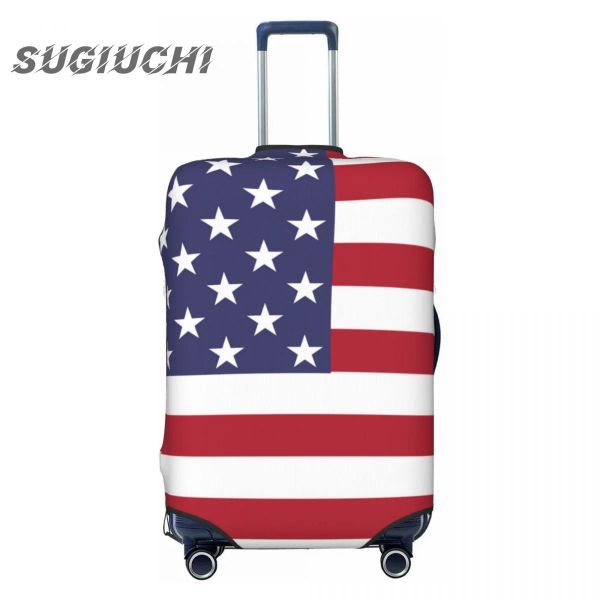 Accessoires United States USA Country Flagge Gepäckabdeckung Koffer Reisezubehör gedruckt elastische Staubabdeckung Bag Trolley Hülle Schutzschutz