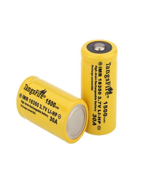 Одна пара Tangsfire 18350 37V Аккумуляторная батарея 1500 мАч 30A -текущий источник питания для потребительской электроники3369127