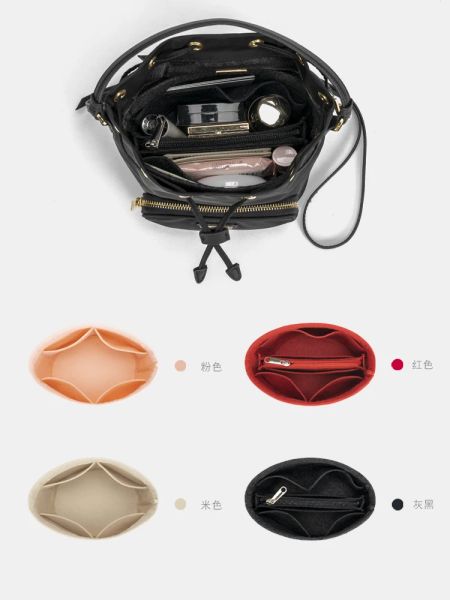 Koffer Einfügen Bag Organizer für berühmte Markenbeutel Bucket Bag Make -up Handtasche Organizer Inneren Geldbeutel tragbarer Kosmetik