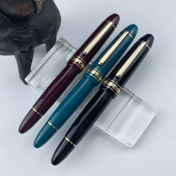 Pens New Yongsheng 630 resina breve caneta de tinta nº 8 Iraurita Fine Nib Piston Piston Gold Pen Pen Stationery Business Writing Gifts Pens