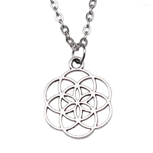 Colares pendentes 1pcs Small Flower of Life Chain For Men DIY Acessórios