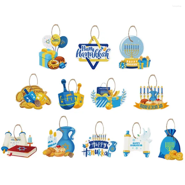 Figurine decorative Biglietti per le vacanze appesi a sospensione DECIPIO CHIEDE CARCA DI PARTENZA DREIDEL DREIDEL DREIDEL DECORATE DECORAZIONI