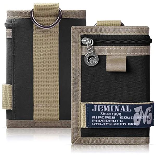 Brieftaschen Teens Canvas Kurzer Triufold Wallet Fashion Jungen Mädchen Studenten Freizeit -Geldordner mit ID -Fensterkartenhalter Taschenmünze Geldbörse