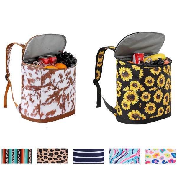 Bolsas de mochila mais refrigerador Mulheres Isoladas Bolsa Cooler Comida Térmica Almoço Homem Men grande Nylon Leopardo à prova d'água à prova de vazamento latas de viagem portáteis