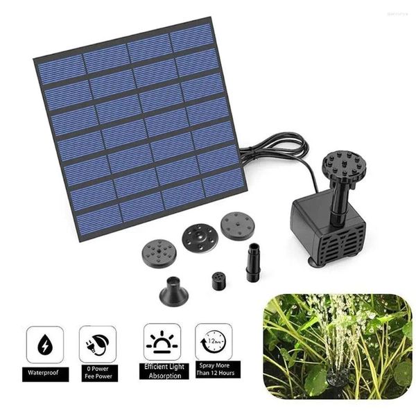 Gartendekorationen 6 Sprühköpfe Solarpanel angetrieben Wasser Brunnen Pool Sprinkler Sprühteichpumpe Aquarium mit i6j8