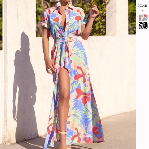 Kaftan Beach Badebad Bath Ausgang Frau 2024 Tunika -Anzug Sommer Frauen Outfits Kleid für weibliche gedruckte kurze Ärmel
