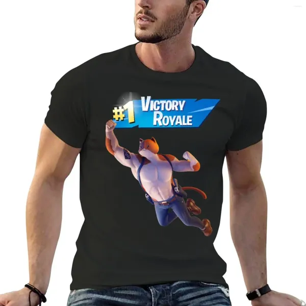 Tops canotte maschile Meowscles Victory T-shirt Sports Fan T-Shirts Blome T-camicie personalizzate Progetta il tuo pesante peso per gli uomini