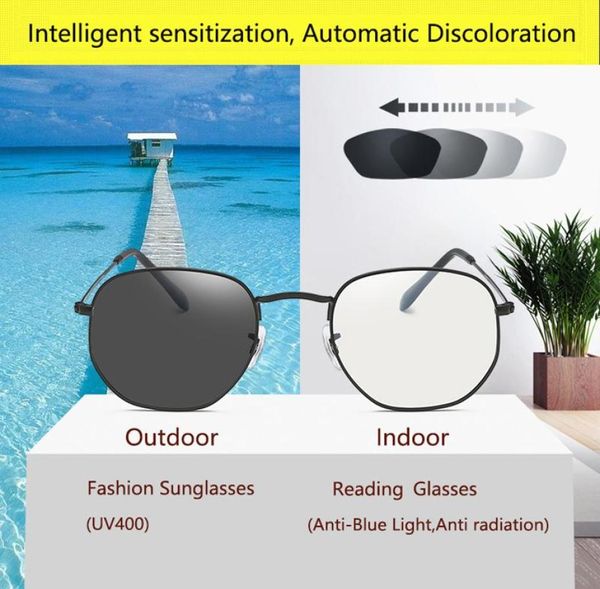 Солнцезащитные очки фильтровать компьютерные очки для блокировки ультрафиолетового анти -синего света круглый глаз, переход по побомам, женщинам Mensungla3380252