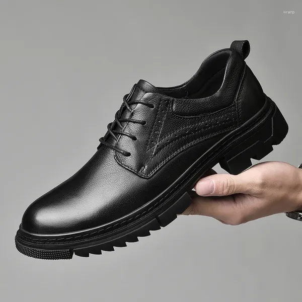 Sapatos de caminhada vestido cavalheiro homens amarrar os brogues de couro genuínos oxford de alta qualidade, traje clássico negócios clássicos