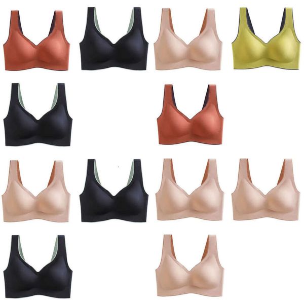 Latex 3pcs nahtloser Push-up Bralette Unterwäsche BHs für Frauen Kühlung sammelt schockdichte weibliche intime bequeme Bra BH 210623 COMTABLE