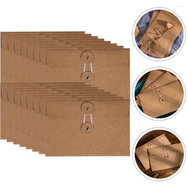 Geschenkverpackung 20 PCs Kraft Envelope Dokumente Organisatoren Karten Datei Umhülle Kleine Einladungspapierhalter Hochzeit