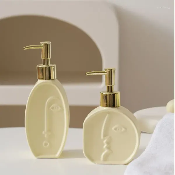 Distributore di sapone liquido ad alto livello di aspetto design sensorio bagno igienico in ceramica per lavabo lavatura per le mani bottiglia per casa
