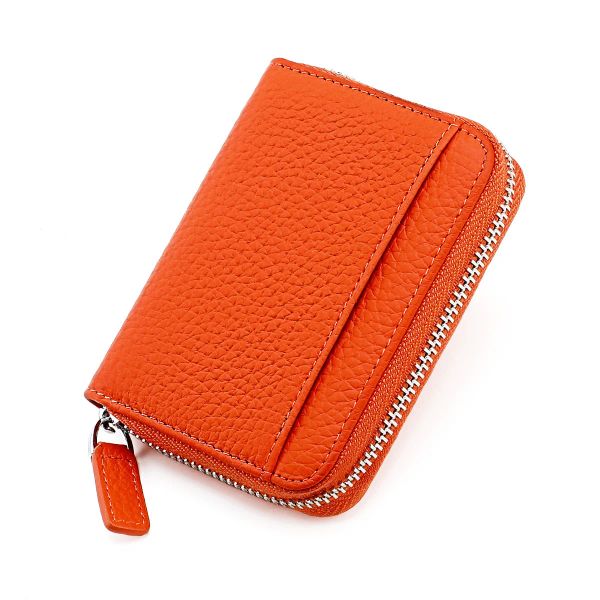 ThoShors Leather Rfid Card Holder Women's Zipper Card Wallet Change Case per il Credit ID Bank Card Wallet Woman Coin Borse