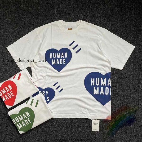 T-shirt maschili di designer di marchi fatti umani 2023SS Maglietta fatta umana da donna Summer Stampa di lusso di lusso di alta qualità Stampa hip-hop oversize