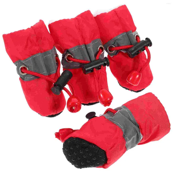 Abbigliamento per cani 4 pezzi per animali domestici Non slip inverno per cani protezione piovosa bootd stoffa protettiva cucciolo stivali pratici