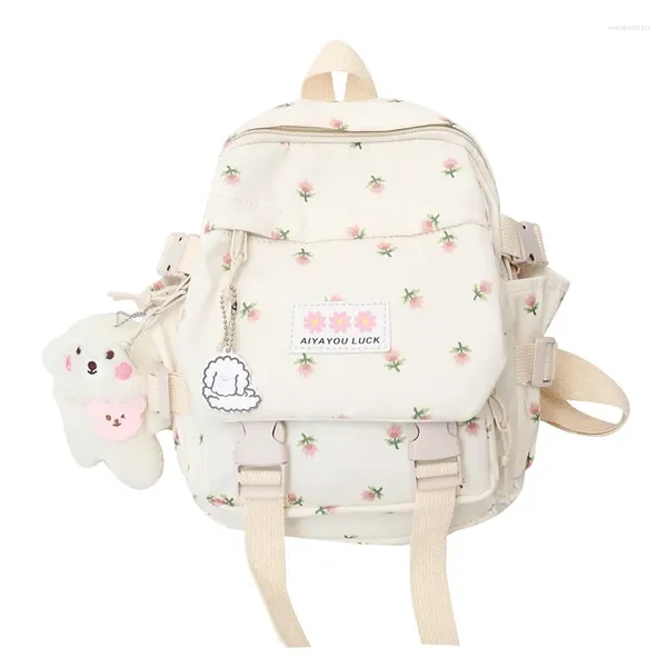 Rucksack Blumen -Mini -Schule Rucksäcke für Frauen süße Teenager Mädchen Kinder Bookbag College Student Travel Schulter Crossbody Taschen