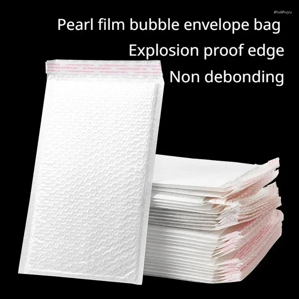 Stume da stoccaggio White Pearl Film Bobble Burco Borsa Shock Authevesive Merce fragile Express Transportation Packaging