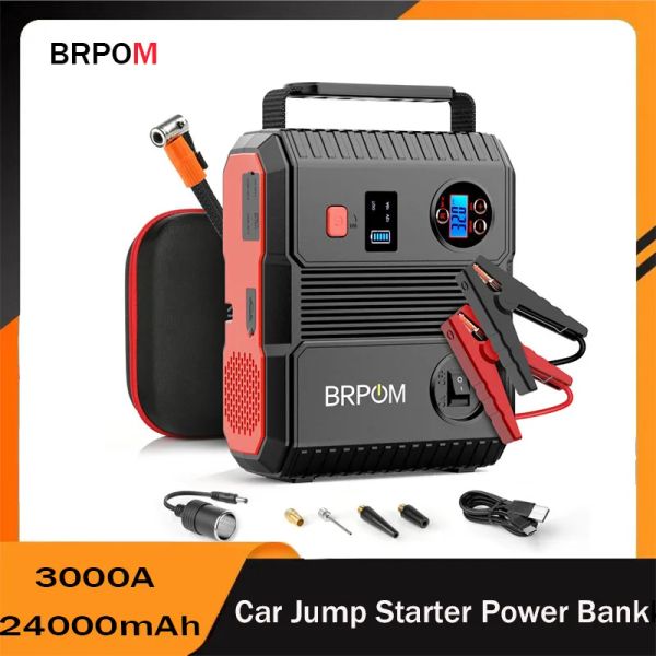 Pompa ad aria di avviamento per saltare auto Portable Air Compressore Multifuntion Pneumatico per pneumatici Autorizzatore portatile Auto con borsa EVA