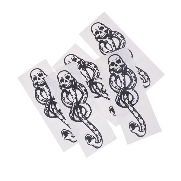 15pcs Ölüm Yiyenler Dark Mark Dövmeler Makyaj Ezdirmeleri Cosplay Aksesuarları ve Dans Partisi Dans Kolu Sanat Geçici Tatoo 240418