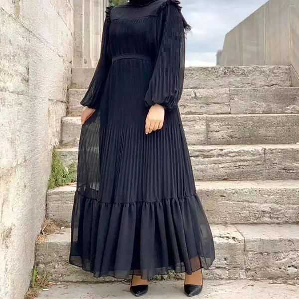 Roupas étnicas verão Ramadã Ramadã Eid Lace Chiffon Muslim Dress Long abayas Robes Fancy Maxi French Modesty Islâmico