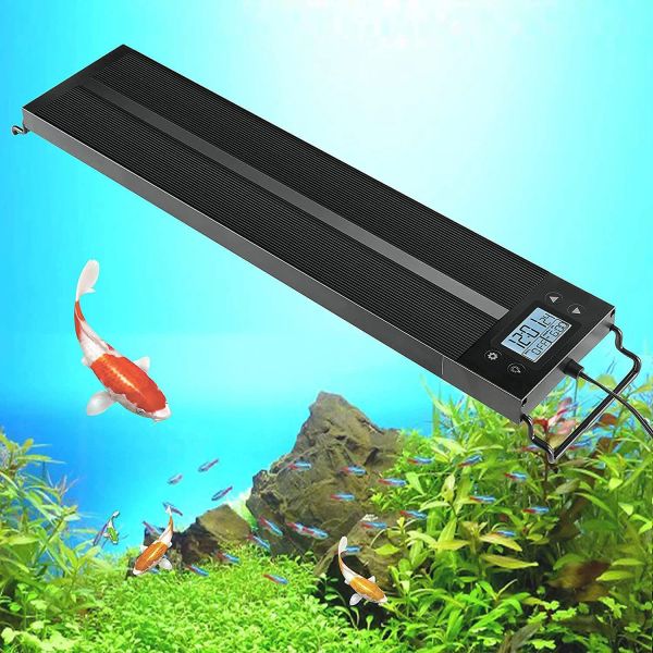 Aquários de 30/45cm Auto na luz de aquário de aquário Full Full Fish Tank Light com lâmpada RGB do LED de led de sol do pôr do sol no sol para plantas de água