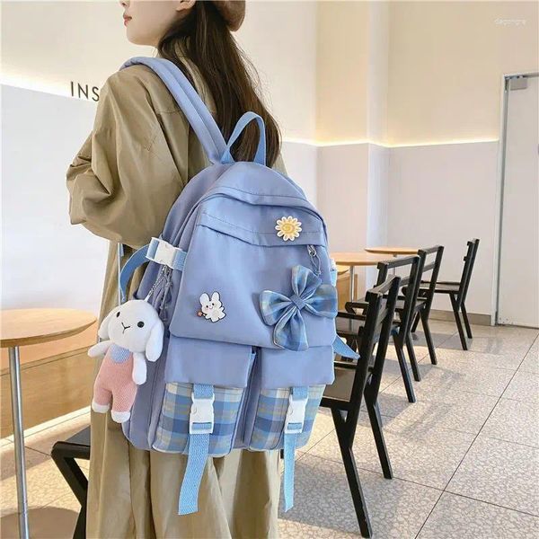 Рюкзак бросить детскую школьную сумку, женщины -начальные рюкзаки рюкзаки Bow Girl Boys Travel Bags Feminina