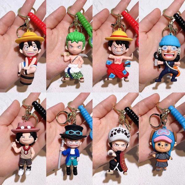 Cartoon Keychain de pirata fofo com inúmeros chaveiros de boneca, chaveiros pendentes, casais