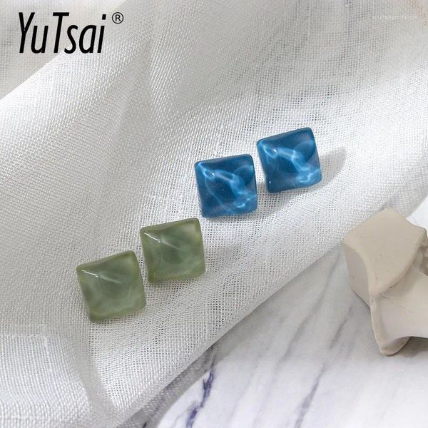 Orecchini per borchie Yutsai 2024 Summer Candy Color Jelly Creative Creative 5 Water Wave Resin Oreger for Women Jewelry YT1376