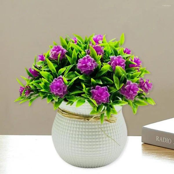 Flores decorativas Falsas realistas elegantes em vasos artificiais com 31 cabeças de flores para decoração de escritório em casa FAUX FLORAL BONSAI SALA