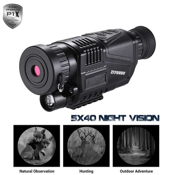 Камеры Обновление 5x40 Инфракрасное IR 400M Digital Night Vision Monocular Scope Scouting USB -приложение Video DVR -камера для охоты на улицу