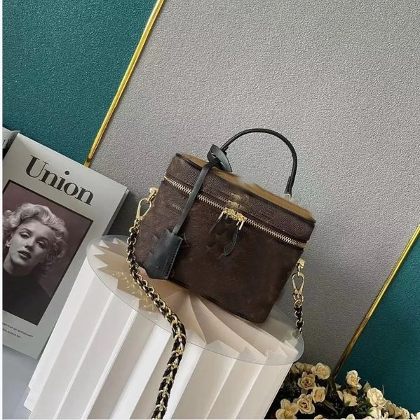 Voyage nette bb lady kosmetische Taschen Mode Frauen Make -up -Taschen Designer Handtasche Reise Beutel Damenbaus für hochwertige Toilettenhüllen echtes Leder #M45598 Khaki