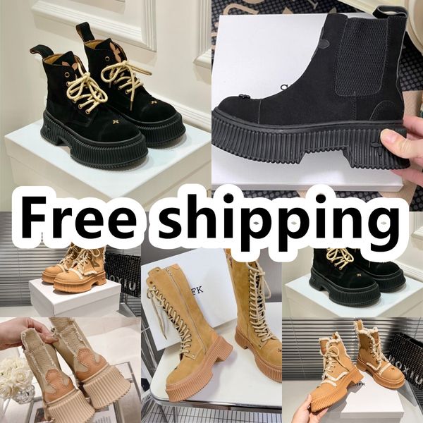 2024 Designerstiefel Trendy Women Short Stiefel Ankle Boot Luxury Soals Womens Party Absatzgröße 35-40 Wanderwüste SMFK GAI