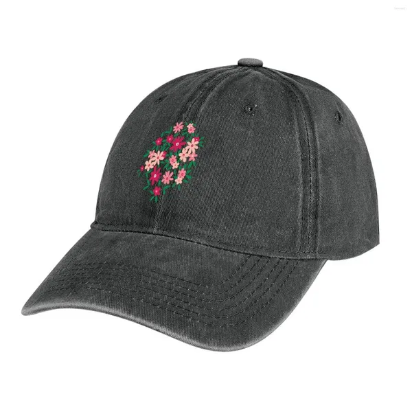 Boinas brancas rosa chapéu de cowboy floral no limite tático Militar