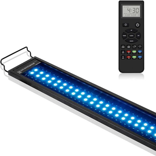 Acquari 60105 cm Controllo Remoto Luce d'acquario con timer Full Spectrum Fish Skin Light With Weather Mode RGBW LED LAMPO per piante d'acqua