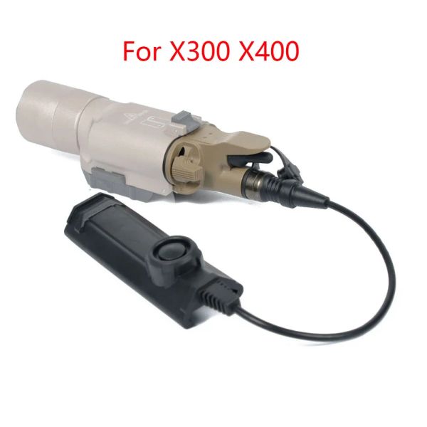 Escopos táticos x300 x400 conjunto de interruptores duplos remotos para xseries armas de arma constante / momentâneo controle de caça a laser estroboscópio