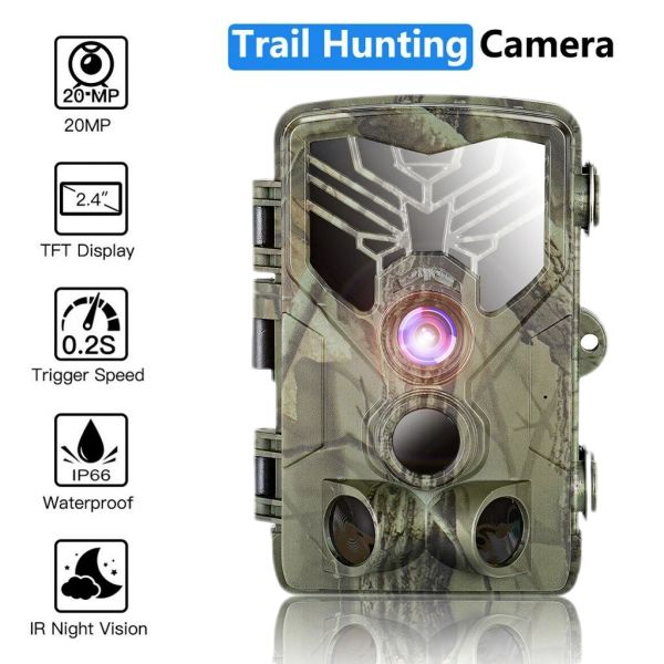 Câmeras 20mp 1080p Wildlife Trail Camera Photo Trapps Night Vision Hunting Câmeras Home Safety Trap Game Outdoor Cam Vigilância