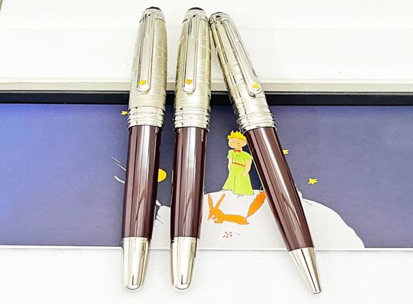 Yamalang Luxury Pen Meistar Petit Prince Writing Roller BallPoint Pens Penne marrone e argento Cap di intaglio pilota con SERIA1282324