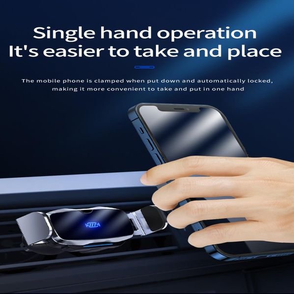 D7 Automatische Autotelefonhalter Mini Smart Electric Locking Air Vent Clip Mobilephone Mount Bracket Stand Auto Induktion7809592